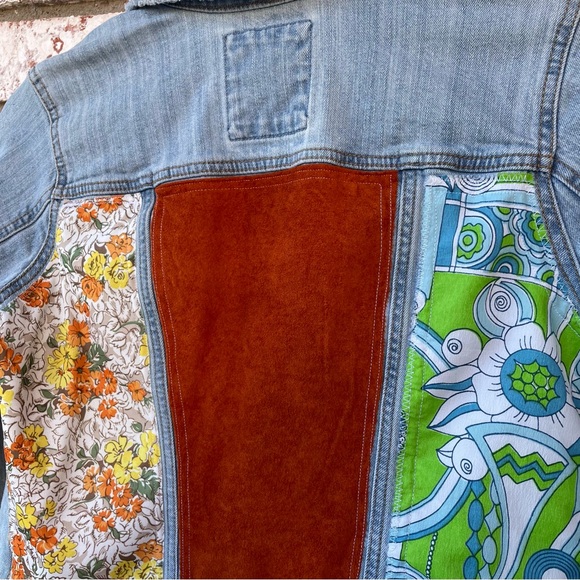Reworked | Retro 70s Vibe Button Down Patchwork Demin Jacket - Picture 10 of 10